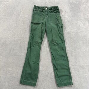 Vintage Hot Kiss Cargo Pants Women 3 Mid Rise Straight Leg Grunge Skater Green